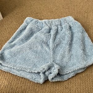 SHEIN blue fluffy shorts